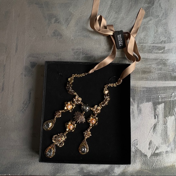 NWT - Badgley Mischka Gold Statement Necklace - Picture 2 of 8